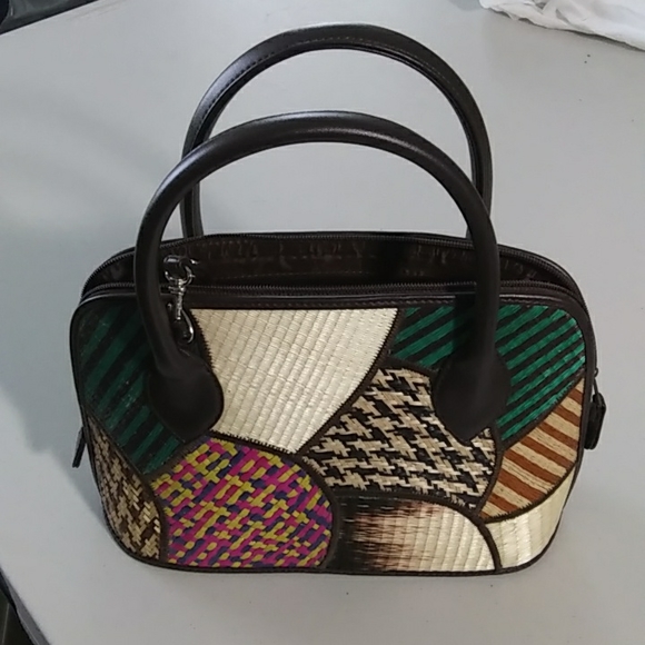 Le Sac for Kultura, multi color straw purse. - Picture 2 of 12